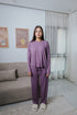 Women Fall pajama set Oversized Lavender shirt + Pants
